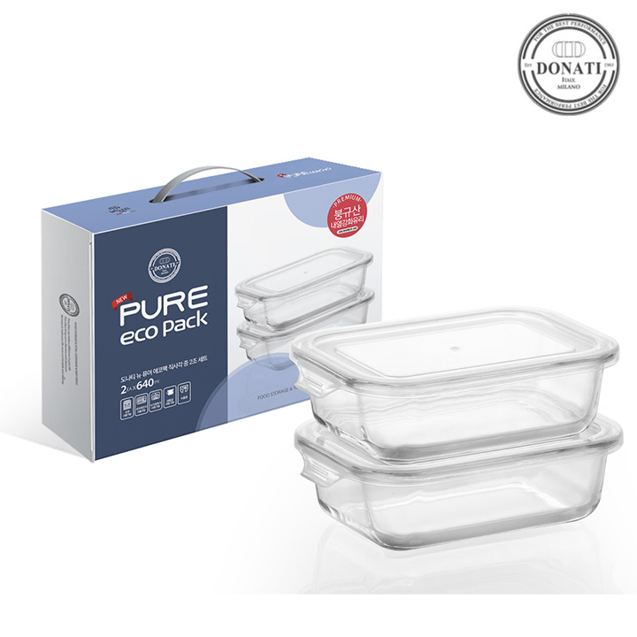 [도나티] 뉴 퓨어락 에코팩 직사각 2조 (640ml*2)