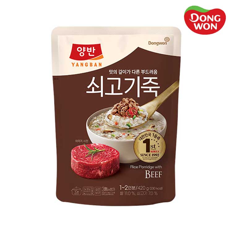 [동원] 양반 쇠고기죽 420g (파우치) x 6개