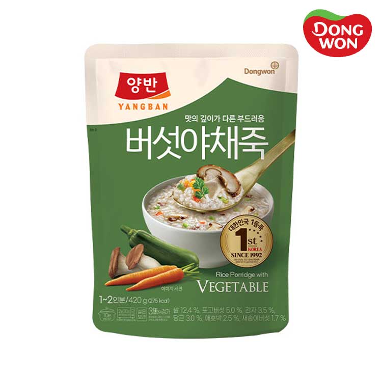 [동원] 양반 버섯 야채죽 420g (파우치) x 6개