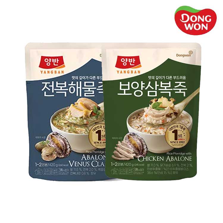 [동원] 양반 보양삼복죽 420g 3봉 + 전복해물죽 420g 3봉