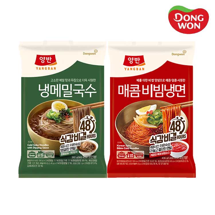 [동원] 양반 냉메밀국수 392g 2개 + 매콤비빔냉면 436g 2개