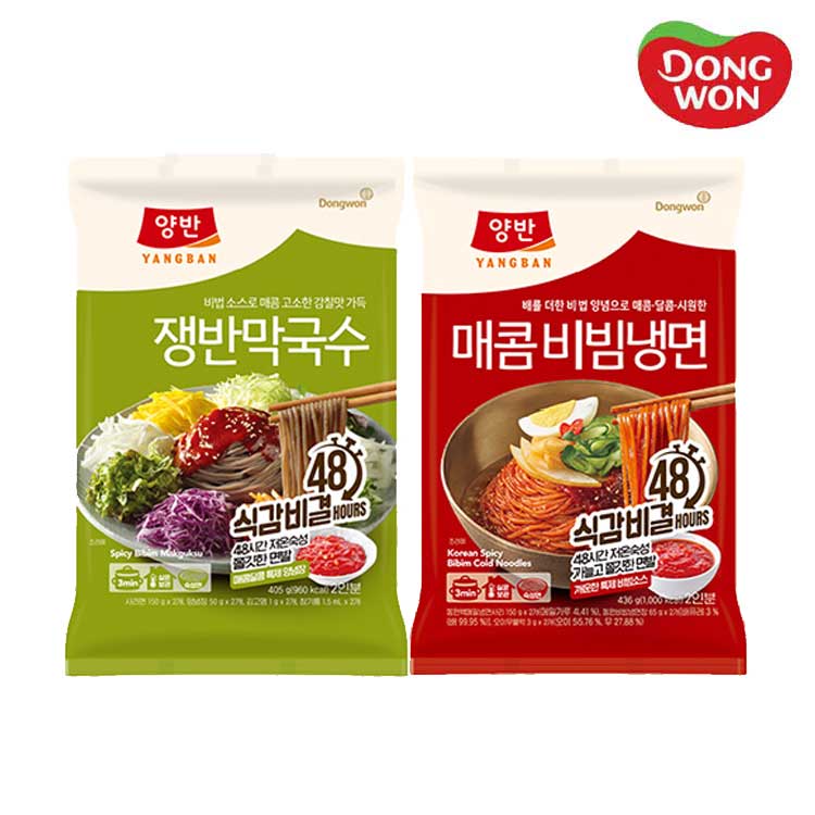 [동원] 양반 쟁반막국수 405g 2개 + 매콤비빔냉면 436g 2개