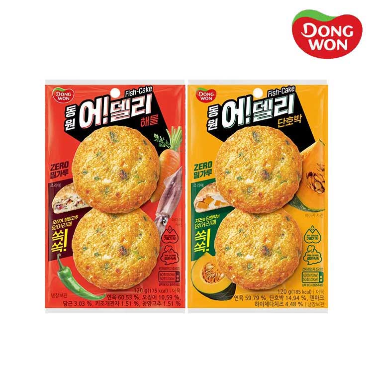 [동원] 어델리 해물쏙쏙 120g 2개 + 단호박쏙쏙 120g 2개