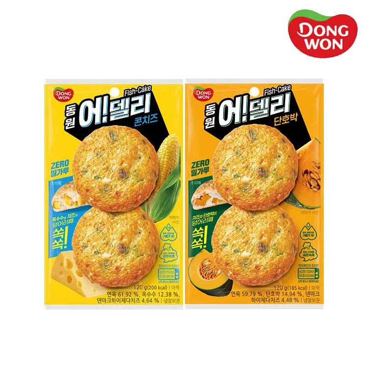 [동원] 어델리 콘치즈쏙쏙 120g 2개 + 단호박쏙쏙 120g 2개