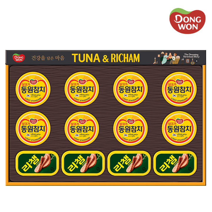 [동원] 튜나리챔 63호 라이트스탠다드 90g 8캔 + 리챔 120g 4캔