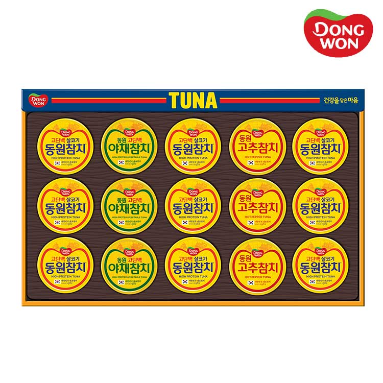 [동원선물세트] 동원참치 O-15호 (라이트스탠다드 85g 9캔 + 고추참치 85g 3캔 + 야채참치 90g 3캔)
