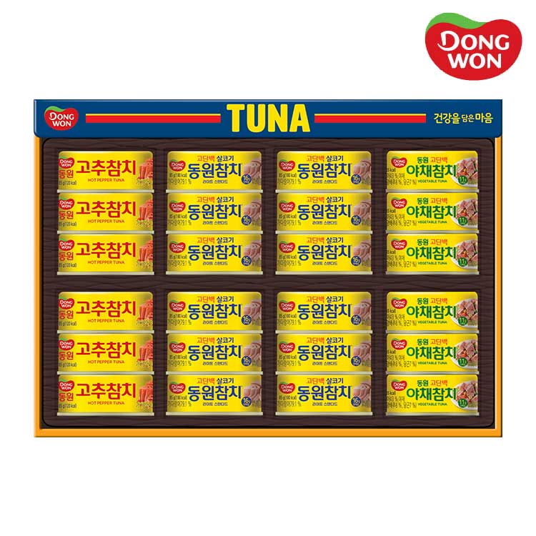 [동원선물세트] 동원참치 O-24호 (라이트스탠다드85g 12캔 + 고추참치 85g 6캔 + 야채참치 90g 6캔)