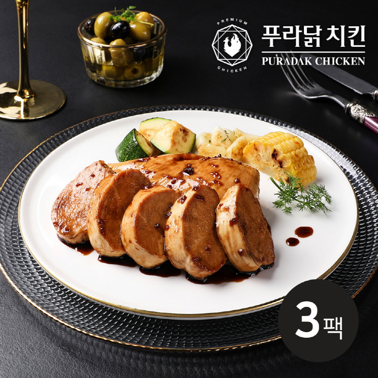 [푸라닭] 소스통 닭가슴살 블랙알리오 100g 3팩