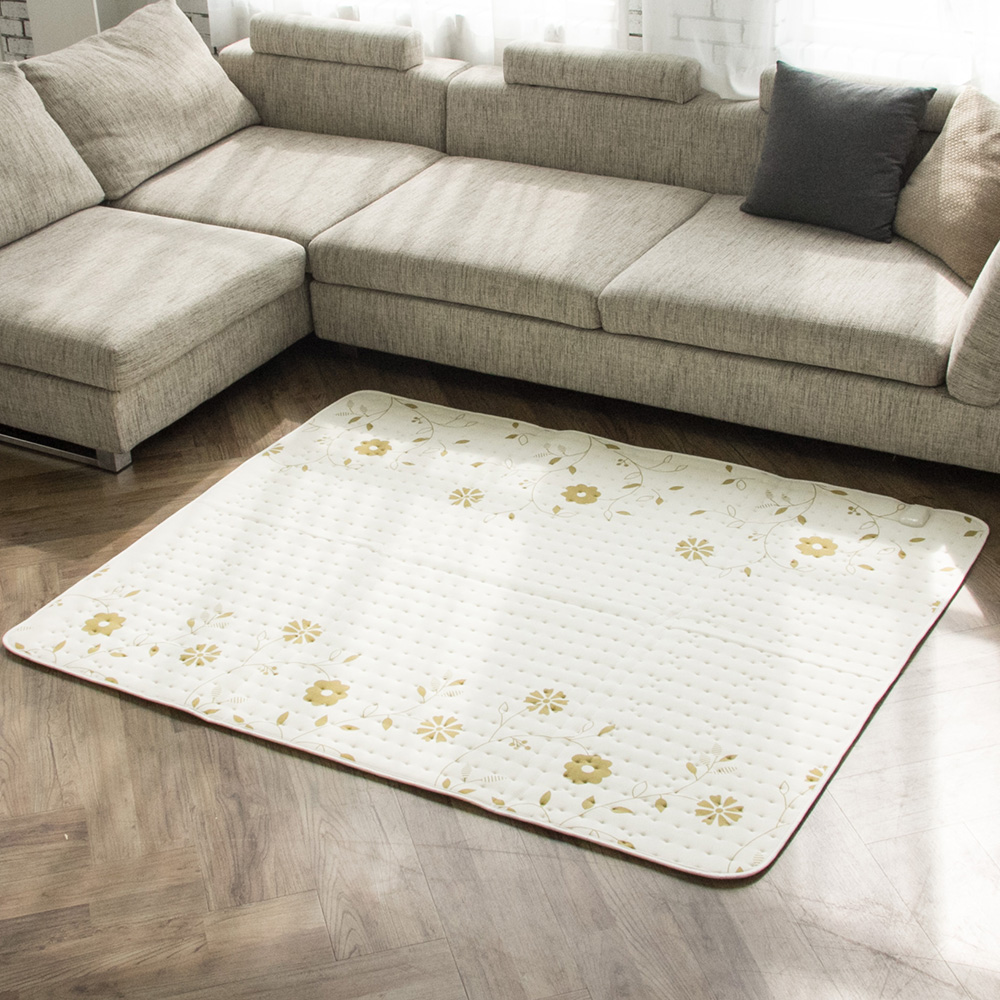 [특별할인][뉴 한일의료기] 골드 플라워 탄소무전자 (순면 워셔블) 대형(더블) 140X175 안심전기요 전기장판